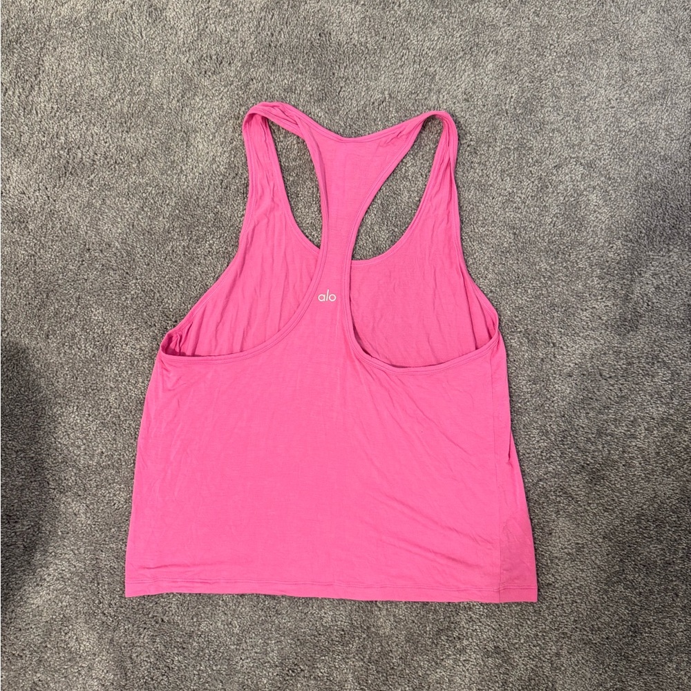 Pink Racerback Alo Tank Top - Picture 2 of 3